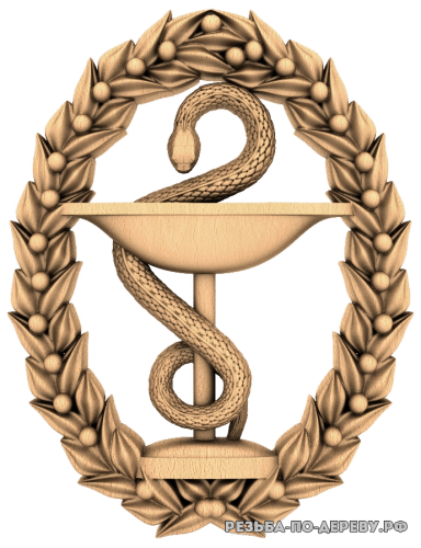 Герб Эмблема Здравоохранения из дерева